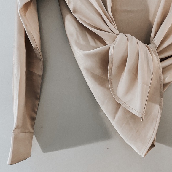 Satin Champagne Blouse - Picture 2 of 3
